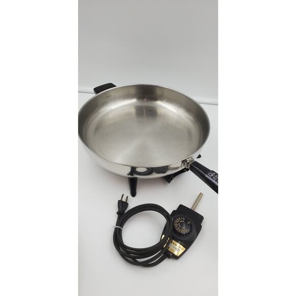 Vtg FABERWARE SS Electric Fry Pan, Aluminum Clad, 310-A / 12” PRE-OWNED - Picture 2 of 7